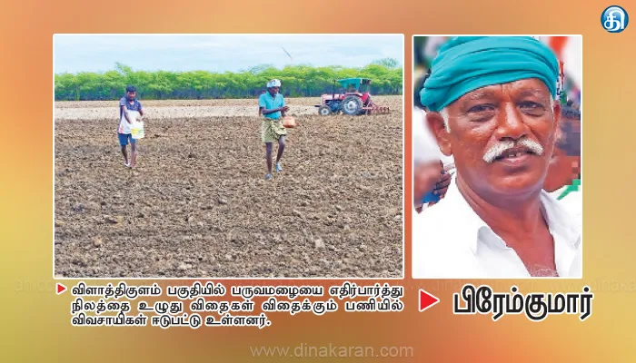 விளாத்திகுளம் சுற்றுவட்டார பகுதியில் விதைகள் விதைப்பு பணி தீவிரம்