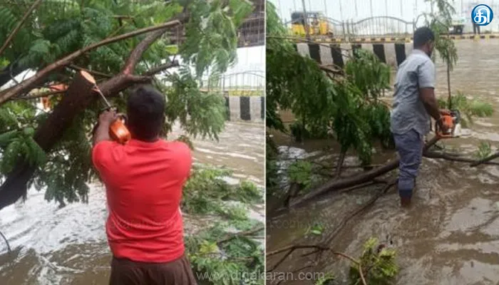 மாநகராட்சி, போலீஸ், தீயணைப்பு படை 3 துறைகள் அசுர வேகத்தில் வெள்ள நீரை வெளியேற்றி சாதனை