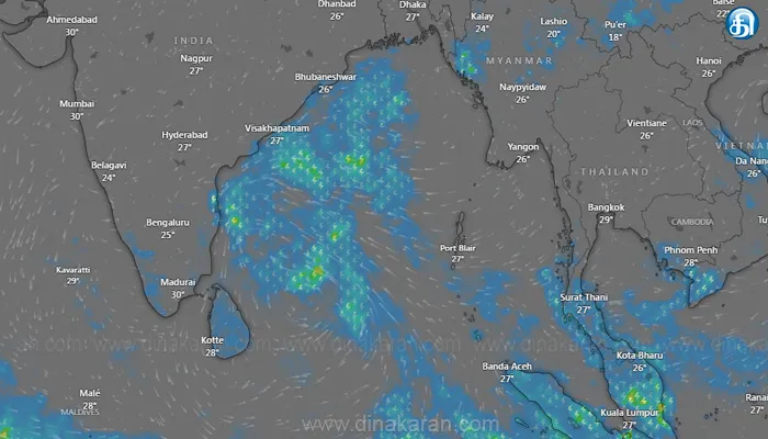 தென்மேற்கு வங்கக் கடலில் குறைந்த காற்றழுத்த தாழ்வு பகுதி உருவானது: அடுத்த 3 நாட்களுக்கு மழைக்கு வாய்ப்பு.! இந்திய வானிலை ஆய்வு மையம் தகவல்