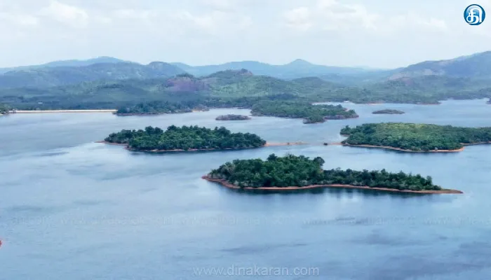 குமரியில் பெய்யும் தொடர் மழையால் தீவு கூட்டங்களுடன் ரம்மியமாக காட்சியளிக்கும் பேச்சிப்பாறை அணை