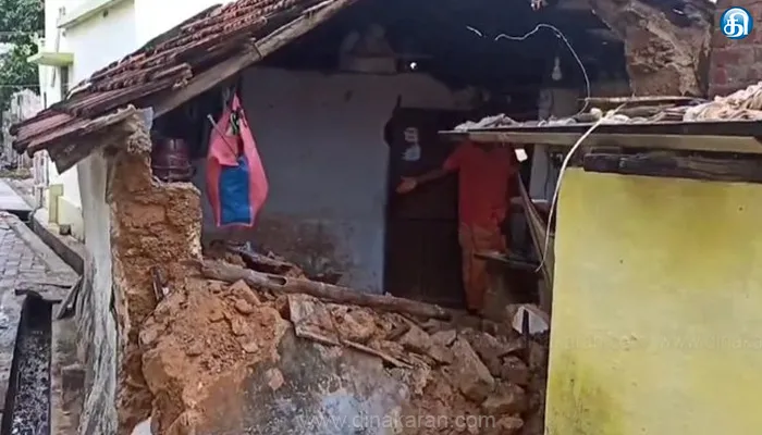 வீட்டின் சுவர் இடிந்த விபத்து: 4 பேர் படுகாயம்