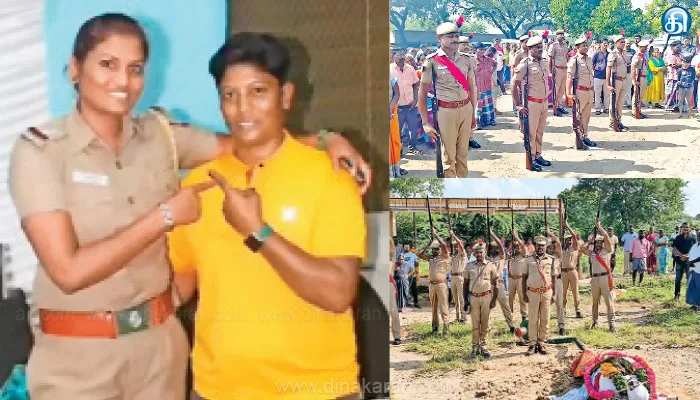 சென்னையில் விபத்தில் உயிரிழந்த பெண் எஸ்ஐ, ஏட்டு உடல்கள் 21 குண்டுகள் முழங்க தகனம்
