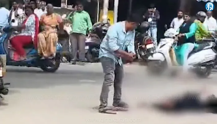ஓசூர் நீதிமன்ற வளாகத்தில் வழக்கறிஞரை அருவாளால் சரமாரியாக வெட்டிய வாலிபர்