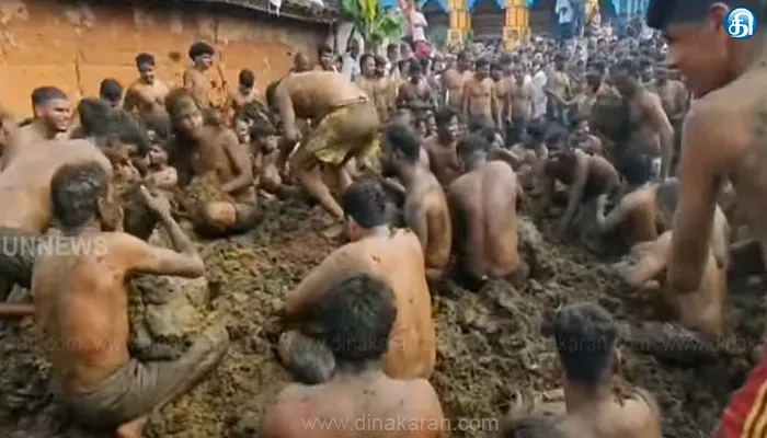 தாளவாடி பீரேஸ்வரர் கோயிலில் சாணியடித் திருவிழா: சாணத்தை ஒருவர் மீது ஒருவர் வீசி பக்தர்கள் நேர்த்திக்கடன்