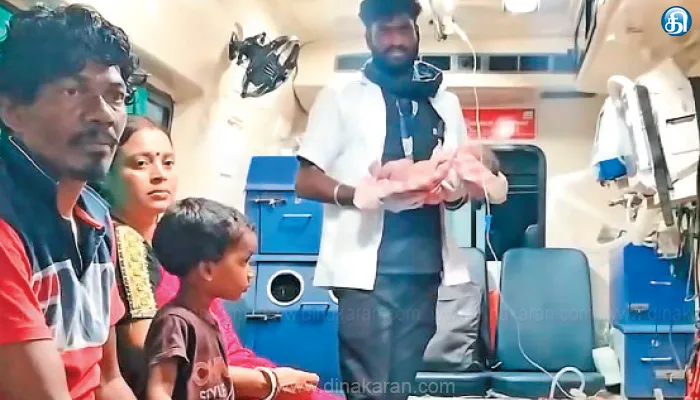 ஸ்ரீபெரும்புதூரில் வடமாநில பெண்ணுக்கு ஆம்புலன்சில் பிரசவம்: ஆண் குழந்தை பிறந்தது