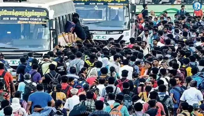 கிளாம்பாக்கம் பேருந்து முனையத்தில் 5.25 லட்சம் பேர் சொந்த ஊர்களுக்கு பயணம்