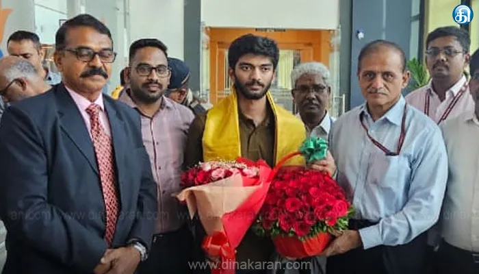 உலக செஸ் சாம்பியன் குகேஷுக்கு உற்சாக வரவேற்பு
