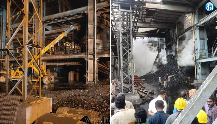 மேட்டூர் அனல்மின் நிலையத்தில் நிலக்கரி தொட்டி உடைந்து விழுந்தது உயிரோடு புதைந்து 2 தொழிலாளர் பலி: 5 பேர் படுகாயம்