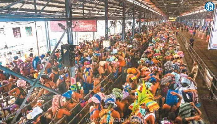 சபரிமலையில் கட்டுக்கடங்காத கூட்டம் 6 மணிநேரம் காத்திருந்து பக்தர்கள் தரிசனம்