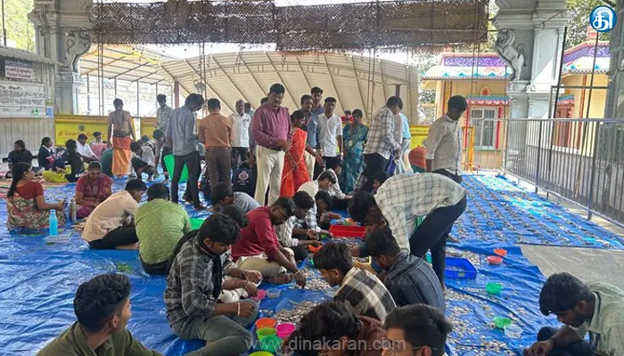 கோவை மருதமலை சுப்பிரமணிய சுவாமி கோயில் உண்டியல் காணிக்கை எண்ணும் பணி இன்று நடைபெற்றது!