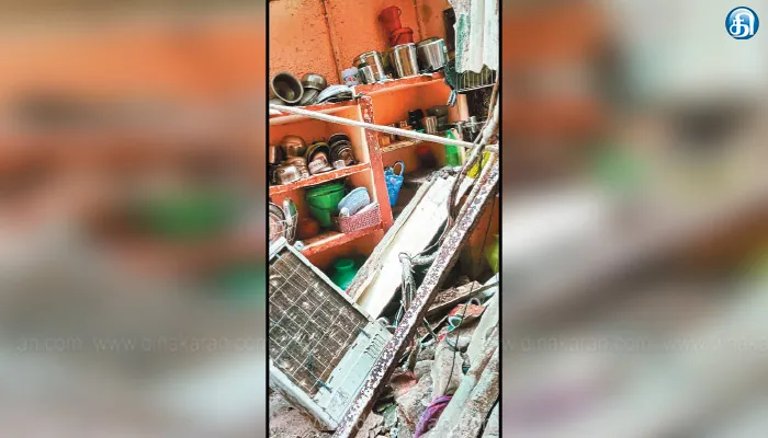சமையல் அறை மேற்கூரை விழுந்து மாமனார், மருமகள் பலத்த காயம்: டி.பி.சத்திரத்தில் பரபரப்பு