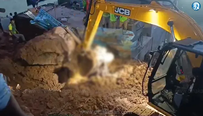 திருவண்ணாமலை-மண் சரிவில் சிக்கிய 7 பேரில் 3 பேரின் உடல்கள் மீட்பு.