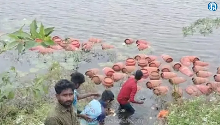 செய்யாறு ஏரியில் மீன்கள் போல ஏரியில் மிதந்த சிலிண்டர்கள்..