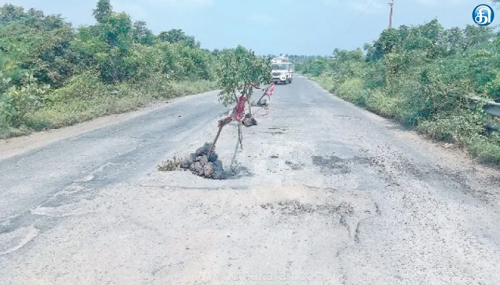 திருத்துறைப்பூண்டி ரயில்வே மேம்பாலம் அருகே குண்டும் குழியுமாக உள்ள கிழக்கு கடற்கரை சாலை: சீரமைக்க வாகன ஓட்டிகள் கோரிக்கை