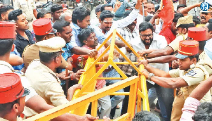 பெரியார் பற்றி அவதூறு பேச்சு சீமான் மீது வழக்குப்பதிவு: முற்றுகையிட முயன்ற பெதிகவினருடன் நாதக மோதல்