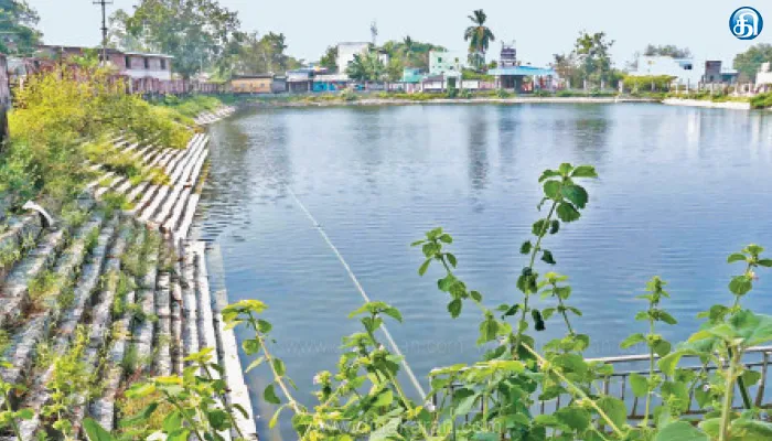 திருத்தணி அமிர்தபுரம் பகுதியில் புதர் மண்டி காணப்படும் நல்லான்குளம்: சீரமைக்க பக்தர்கள் கோரிக்கை