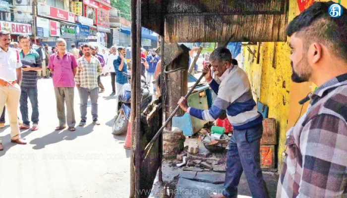 குன்னூர் மார்க்கெட் பகுதியில் ஆக்கிரமிப்புகள் அகற்றம்: போலீசார் குவிப்பு