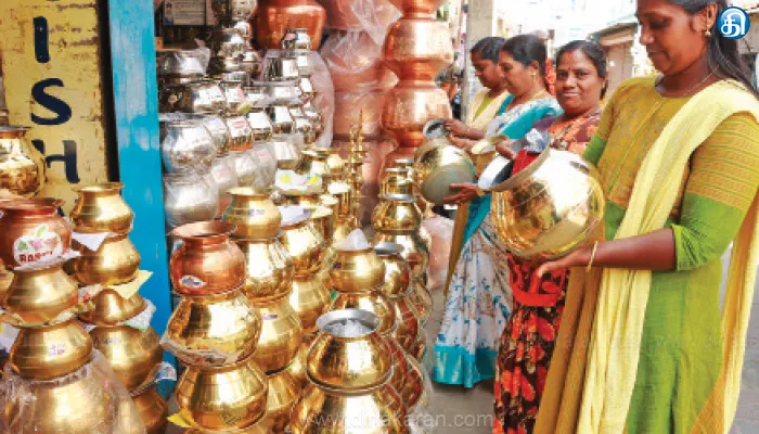 பொங்கல் பண்டிகை எதிரொலி; வெண்கல பானைகள் விற்பனைக்கு குவிந்தன: ஆர்வமுடன் வாங்கி செல்லும் பொதுமக்கள்