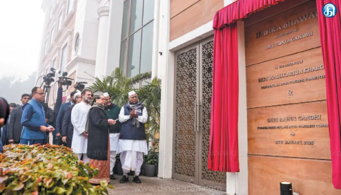 ராமர் கோயில் கட்டிய பிறகே உண்மையான சுதந்திரம் கிடைத்தது என்கிற ஆர்எஸ்எஸ் தலைவரின் பேச்சு தேச துரோகம்: காங். தலைமையகம் திறப்பு விழாவில் ராகுல் ஆவேசம்; இந்திய அரசுக்கு எதிராக போராடுவதாக பரபரப்பு பேச்சு