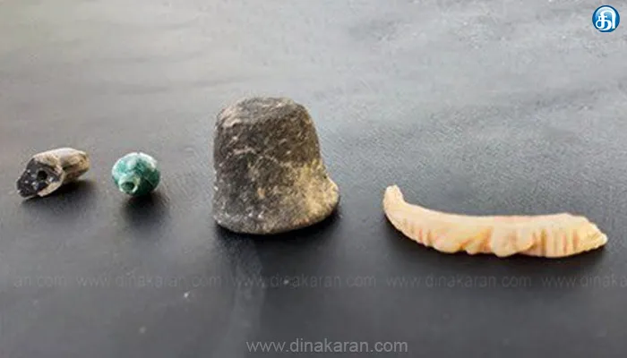 வெம்பக்கோட்டை மூன்றாம் கட்ட அகழாய்வில் அரிய வகை கல்மணி கண்டெடுப்பு!!