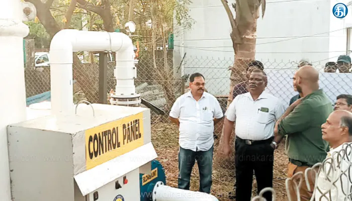 கழிவுநீர் சுத்திகரிப்பு நிலையத்தில் இயந்திர செயல்பாடுகள் குறித்து ஆணையர் செயல்முறை ஆய்வு