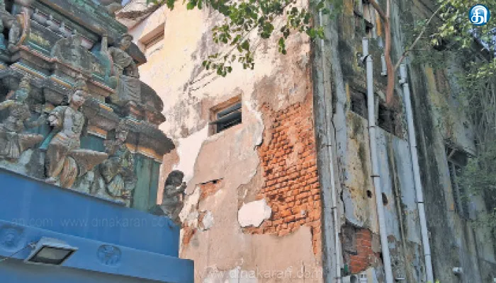உளுந்தூர்பேட்டையில் கோயிலை சுற்றி உள்ள பழமையான கட்டிடங்கள் இடிந்து விழும் அபாயம்