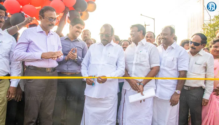 பருத்திப்பட்டு-திருவேற்காடு, கூவம் ஆற்றின் குறுக்கே புதியதாக கட்டப்பட்டுள்ள உயர்மட்டப் பாலத்தை திறந்து வைத்தார் அமைச்சர் எ.வ.வேலு
