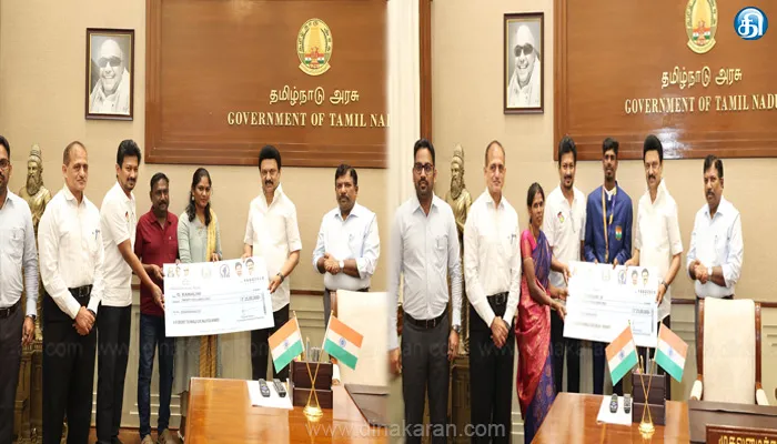 தமிழ்நாட்டு கிரிக்கெட் வீரர் கமலினி மற்றும் கோ-கோ வீரர் சுப்பிரமணிக்கு தலா ரூ.25லட்சம் வழங்கினார் முதலமைச்சர் மு.க.ஸ்டாலின்..!!