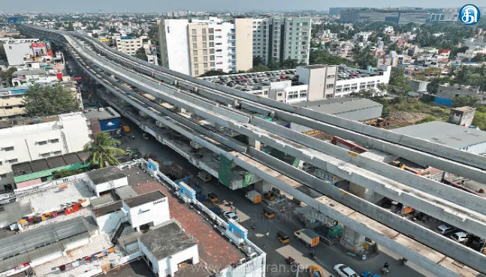 உலகிலேயே முதல் முறையாக மெரினா-பூந்தமல்லி வழித்தடத்தில் ஒரே தூணில் 5 தண்டவாளங்கள்: சென்னை மெட்ரோ ரயில் நிறுவனம் அசத்தல்