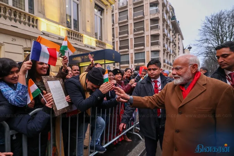 உலக செயற்கை நுண்ணறிவு உச்சி மாநாட்டில் பங்கேற்பதற்காக பிரான்ஸ் சென்றுள்ள பிரதமர் மோடிக்கு உற்சாக வரவேற்பு..!!