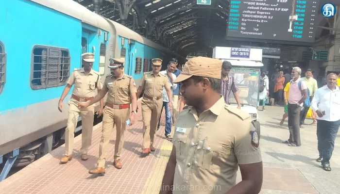 சென்னை எழும்பூர் ரயில் நிலையத்தில் ரயில்வே ஐஜி ஏ.ஜி. பாபு ஆய்வு