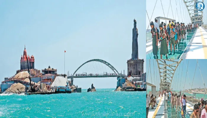 குமரியின் அடையாளமாக மாறிய கண்ணாடி பாலம்: லட்சக்கணக்கானோர் பார்வை: விவேகானந்தர் மண்டபம் திருவள்ளுவர் சிலை இடையே அமைக்கப்பட்டது