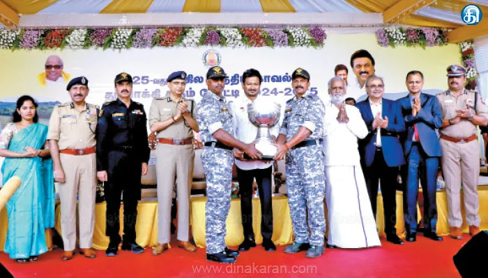 அகில இந்திய காவல்துறை துப்பாக்கி சுடும் போட்டி வெற்றி பெற்ற அணிகளுக்கு பதக்கங்கள்: துணை முதல்வர் உதயநிதி ஸ்டாலின் வழங்கினார்