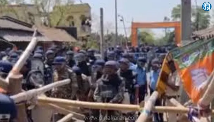 மேற்கு வங்கத்தில் இரு பிரிவினர் மோதல்; கலவர பகுதிக்கு செல்ல முயன்ற ஒன்றிய அமைச்சர் தடுத்து நிறுத்தம்
