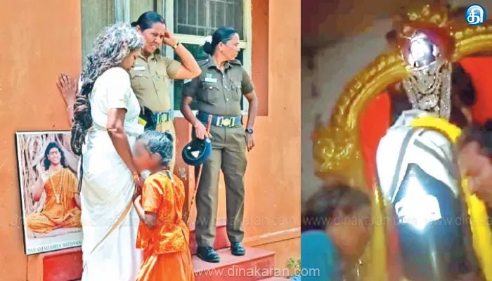 ஆசிரம கதவுகளை உடைத்த நித்யானந்தா சிஷ்யைகள்