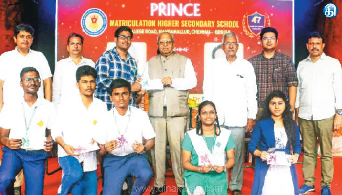 நங்கநல்லூர் பிரின்ஸ் பள்ளி ஆண்டுவிழாவில் தேசத்தின் வளர்ச்சி, முன்னேற்றம் மாணவர்களிடம் உள்ளது: முன்னாள் நீதிபதி டி.என்.வள்ளிநாயகம் பேச்சு