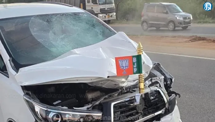 பாஜ நிர்வாகி கார் மோதி 2 பேர் பரிதாப பலி