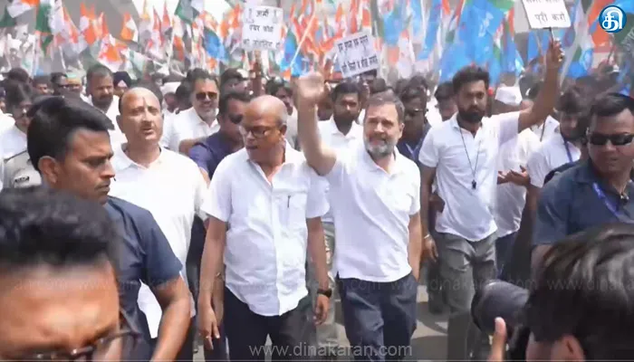 பீகாரில் ராகுல் தலைமையில் இளைஞர்கள் வெள்ளை டீ-சர்ட் பேரணி..!!