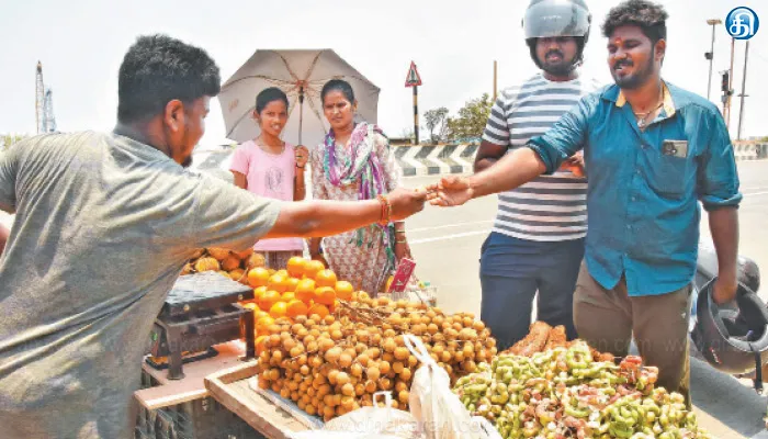 மாமல்லபுரம் அருகே தாகத்தை தணிக்கும் பழங்களின் விற்பனை அமோகம்
