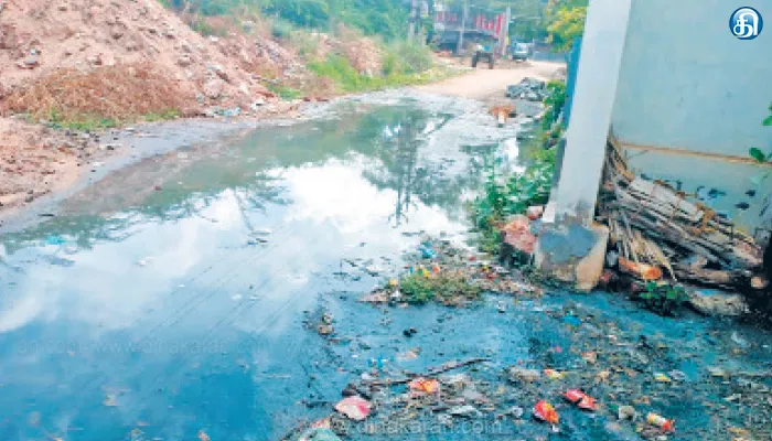 குளத்தூரில் குடியிருப்புகளை சுற்றி தேங்கி நிற்கும் கழிவுநீர்
