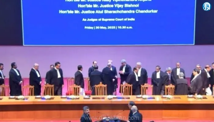 உச்சநீதிமன்றத்தில் புதிதாக நியமிக்கப்பட்ட 3 நீதிபதிகள் பதவியேற்பு : நீதிபதிகள் எண்ணிக்கை 34ஆக முழு பலத்தை எட்டியது!!