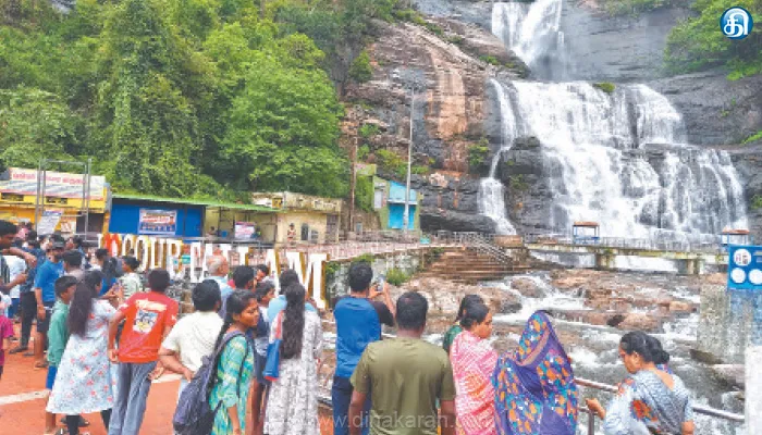தொடர் மழை காரணமாக குற்றால அருவிகளில் 5வது நாளாக குளிக்க தடை