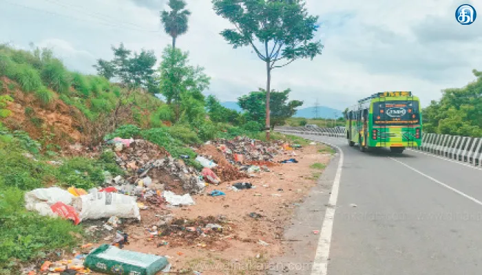 வாணியம்பாடி அருகே நேதாஜி நகரில் சாலையோரம் கொட்டப்படும் இறைச்சி கழிவுகள்