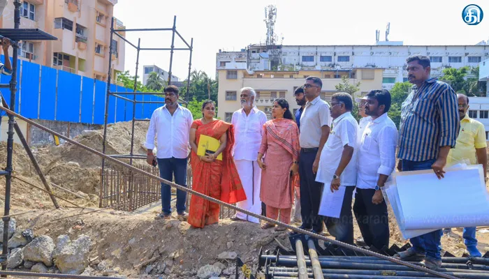 கோயில்கள் சார்பில் கட்டப்பட்டு வரும் திருமண மண்டபம், கூடுதல் வகுப்பறை புதிய கல்லூரி கட்டுமானப் பணிகள்: அமைச்சர் சேகர்பாபு ஆய்வு