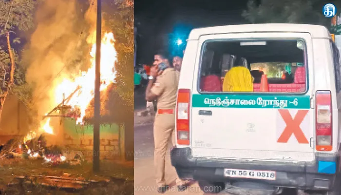 புதுக்கோட்டை அருகே கோயில் திருவிழாவில் இரு தரப்பு இளைஞர்கள் மோதல் காவலர் உள்பட 20 பேர் காயம்: வீடுகள் சூறை, தீவைப்பு ; பஸ், போலீஸ் கார் கண்ணாடி உடைப்பு, 15 பேர் கைது
