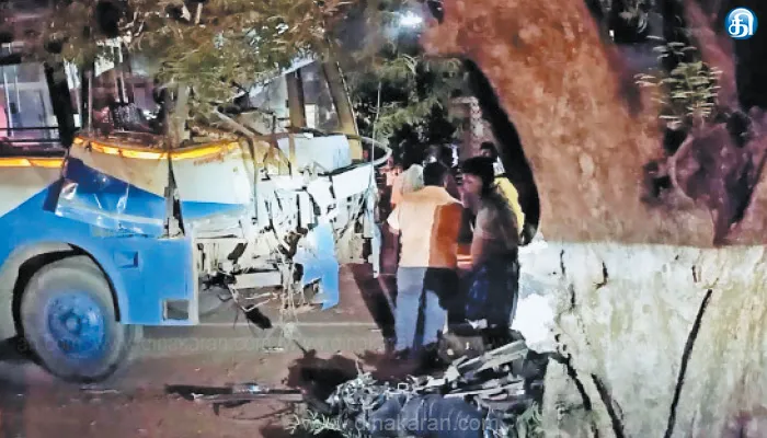உத்திரமேரூர் அருகே பயங்கரம் பைக் மீது அரசு பேருந்து மோதல்: ரயில்வே ஊழியர் உள்பட 2 பேர் பலி