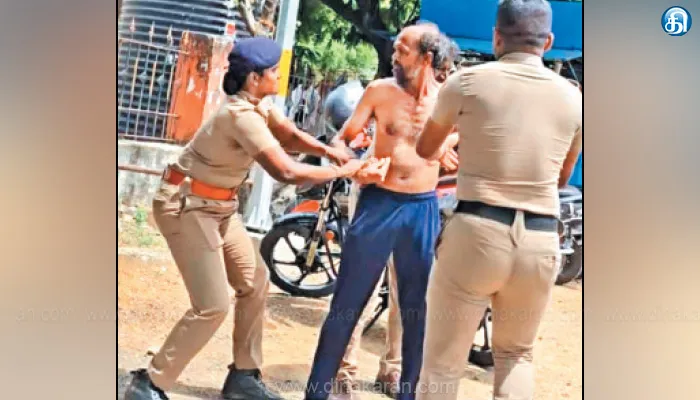 சாலையில் அமர்ந்து போதை ஆசாமி ரகளை; பிரியாணி வாங்கி கொடுத்து பெண் போலீஸ் சமாதானம்: தாம்பரத்தில் பரபரப்பு