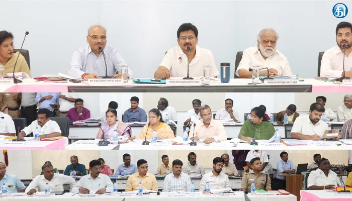 தேனி மாவட்டத்தில் அனைத்து துறைகளின் மூலம் செயல்படுத்தப்பட்டு வரும் பணிகள் குறித்து துணை முதல்வர் தலைமையில் ஆய்வுக் கூட்டம்