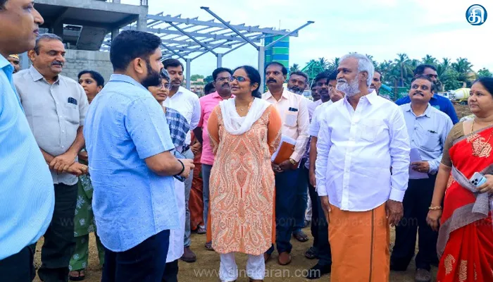 செங்கல்பட்டு புதிய பேருந்து நிலையத்தின் கட்டுமான பணிகளை நேரில் சென்று ஆய்வு செய்தார் அமைச்சர் சேகர்பாபு..!!